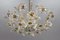 Hollywood Regency Style White Metal and Glass Flower Ceiling Light, 1970s 12