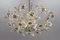 Hollywood Regency Style White Metal and Glass Flower Ceiling Light, 1970s, Image 12