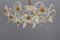 Hollywood Regency Style White Metal and Glass Flower Ceiling Light, 1970s 9