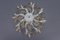 Weiße Blumen-Deckenlampe aus Metall & Glas im Hollywood Regency Stil, 1970er 2