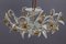 Hollywood Regency Style White Metal and Glass Flower Ceiling Light, 1970s 14