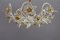 Hollywood Regency Style White Metal and Glass Flower Ceiling Light, 1970s 8