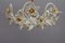 Weiße Blumen-Deckenlampe aus Metall & Glas im Hollywood Regency Stil, 1970er 8