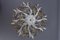 Hollywood Regency Style White Metal and Glass Flower Ceiling Light, 1970s 3