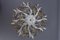 Hollywood Regency Style White Metal and Glass Flower Ceiling Light, 1970s, Image 3