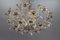 Hollywood Regency Style White Metal and Glass Flower Ceiling Light, 1970s 13