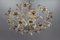 Weiße Blumen-Deckenlampe aus Metall & Glas im Hollywood Regency Stil, 1970er 13