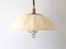 Mid-Century Modern Beige Fabric and Brass Adjustable Pendant Lamp from Schröder & Co, Germany, 1970s 2