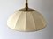 Mid-Century Modern Beige Fabric and Brass Adjustable Pendant Lamp from Schröder & Co, Germany, 1970s 4