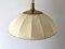 Mid-Century Modern Beige Fabric and Brass Adjustable Pendant Lamp from Schröder & Co, Germany, 1970s, Image 4