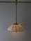 Mid-Century Modern Beige Fabric and Brass Adjustable Pendant Lamp from Schröder & Co, Germany, 1970s 7