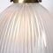 Vintage Industrial Holophane Frosted Prismatic Glass and Brass Pendant Light, 1890s, Image 9