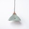 Reclaimed Holophane Verdigris Pendant Light with Copper Fittings, Image 1