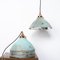 Reclaimed Holophane Verdigris Pendant Light with Copper Fittings, Image 4