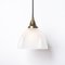 Vintage Industrial Holophane Frosted Prismatic Glass and Brass Pendant Light, 1890s 7