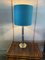 Tall Hollywood Regency Style Table Lamp with Turquoise Lampshade, 1980s 2