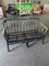 Vintage Black-Painted Rattan Bench 6