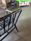 Vintage Black-Painted Rattan Bench 17