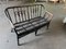 Vintage Black-Painted Rattan Bench, Image 8