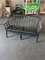 Schwarz lackierte Vintage Rattan Sitzbank 5