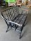 Vintage Black-Painted Rattan Bench 4