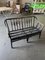 Vintage Black-Painted Rattan Bench 3