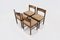 Wengé and Rush Dining Chairs, Belgium, 1960s, Set of 4 6