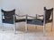 Danish Chrome and Leather Safari Chairs, 1970s, Set of 2, Image 3