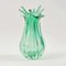 Mid-Century Green Ribbed Murano Glass Vase from Seguso Vetri d'Arte, Italy, 1960s 1