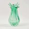 Mid-Century Green Ribbed Murano Glass Vase from Seguso Vetri d'Arte, Italy, 1960s, Image 1