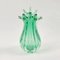 Mid-Century Green Ribbed Murano Glass Vase from Seguso Vetri d'Arte, Italy, 1960s 5