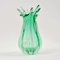 Vase Mid-Century en Verre de Murano Nervuré Vert de Seguso Vetri d'Arte, Italie, 1960s 2