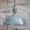 Lampe à Suspension Industrielle Vintage en Fonte et Émail Gris de Industria Rotterdam 4