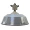 Vintage Industrial Cast Iron and Gray Enamel Pendant Light from Industria Rotterdam 1