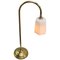 Vintage French Brass & Opaline Glass Table Lamp, 1950s 5