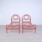 Single Beds in Red Enamel Iron, 1970s, Set of 2 2