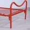 Single Beds in Red Enamel Iron, 1970s, Set of 2 10