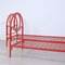 Single Beds in Red Enamel Iron, 1970s, Set of 2 7