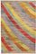 Türkischer Mehrfarbiger handgemachter Flatwave Kelim Teppich 1