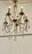 Großer französischer Kronleuchter aus Kristallglas & Messing mit 5 Zweigen 4