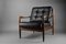 Dänischer Mid-Century Sessel aus schwarzem Leder & Holz von Grete Jalk, 1955 9