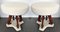 Mid-Century Modern Italian Stools in Wood and Marble by Lissone, 1950s, Set of 2 1