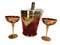 Copas de champán de Murano con cubo de champán de cristal de Murano, años 60. Juego de 7, Imagen 8