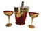 Murano Champagne Cups with Champagne Bucket in Murano Glass, 1960s, Set of 7, Image 8