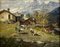 Licinio Campagnari, Valle di Champoluc, Oil on Canvas, Framed 2