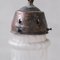 Lámpara colgante Mid-Century pequeña de vidrio opaco, años 60, Imagen 5