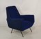 Italian Blue Armchair, 1960s, Image 1