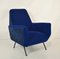 Blauer italienischer Sessel, 1960er 2
