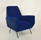 Italian Blue Armchair, 1960s, Image 7