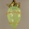 Viennese Art Nouveau Pendant Lamp in Uranium Glass by Hoffmann for Wiener Werkstätte, 1920s, Image 6